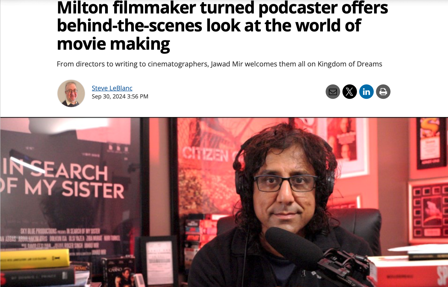Milton filmmaker turned podcaster